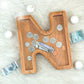 Piggy Bank For Kids Boys Girls, Large Personalized Wooden Letter Piggy Bank With Cut-Out Design, Alphabet Letter Coin Banks, Money Savings Box, Wooden Bank For Kids Creative Gift For Real-Money(N)