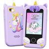 KOKODI Kids Smart Phone Toys, Birthday Gifts Unicorn Toddler Play Phone for Girls 3-10, Touchscreen HD Cell Phone for Kids, Trav