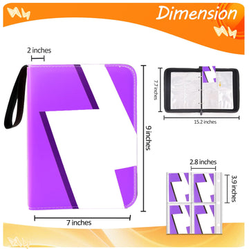 Card Binder 4 Pocket Trading Game Collection Album with 50 Removable Sleeves  enhanced PU Holder Zipper  Trading Card Book Holder for Game Cards  Sports Cards  Baseball  Basketball  Football Cards