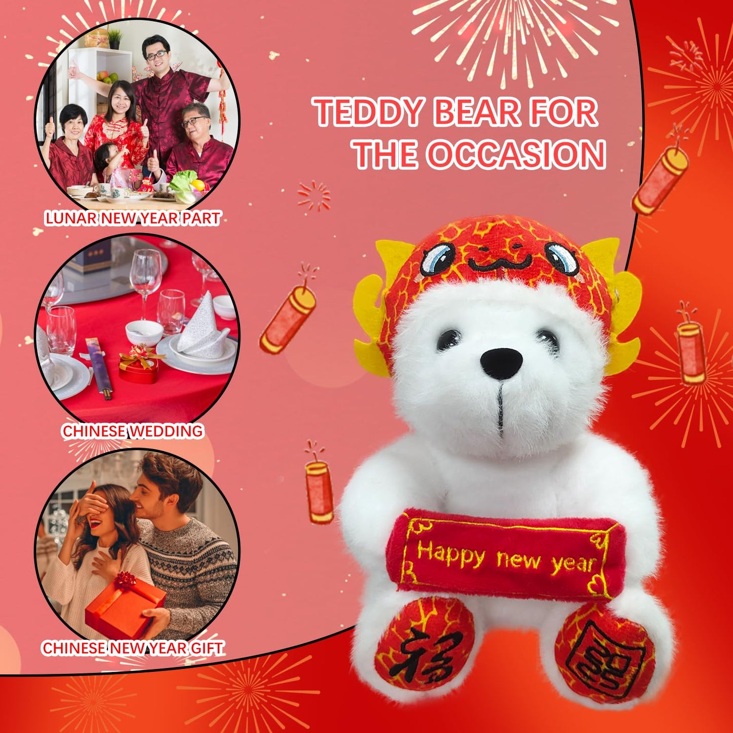 Ziyutam Chinese New Year Snake Plush Lunar New Year Teddy Bears Plush Stuffed Animal Year Of The Snake 2025 Spring Festival Masc