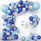 YOURS DECOR Blue Balloons Garland Arch Kit, Blue and White Balloons, Royal Blue Baby Blue White Sliver Balloon Arch For Kids, Ad