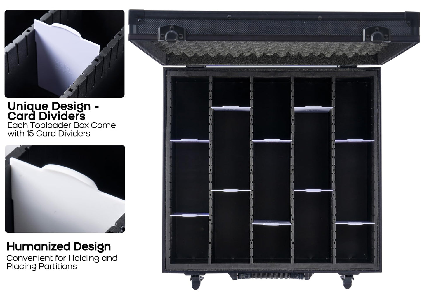 D Dacckit Toploader Storage Box With Card Dividers For 1200 3'' X 4'' 35Pt Rigid Card Holders For Trading Cards & Sports Cards C