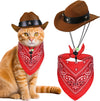 Pet Cowboy Costume, Cat Halloween Costumes Halloween Pet Cat Cowboy Hat With Bandana Scarf For Cats Small Pets (Brown, Small)