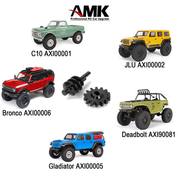 2pcs Steel Axle Differentials Gear 13T/2T Front and Rear Overdrive Differential Worm Gear for Axial SCX24 1/24 RC Crawler Truck