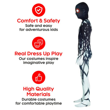 Morphsuits Zalgo Costume Kids, Shadow Demon Costume Kids, Scary Costume For Kids, Scary Boys Halloween Costume, Scary Suit M