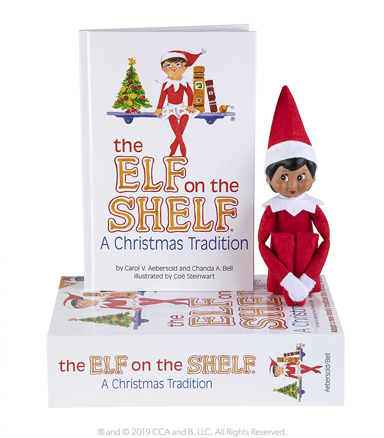 The Elf On The Shelf Scout Girl (Dark Tone/Brown Eyed Girl) With Magifreez Rainbow Snow Pixie
