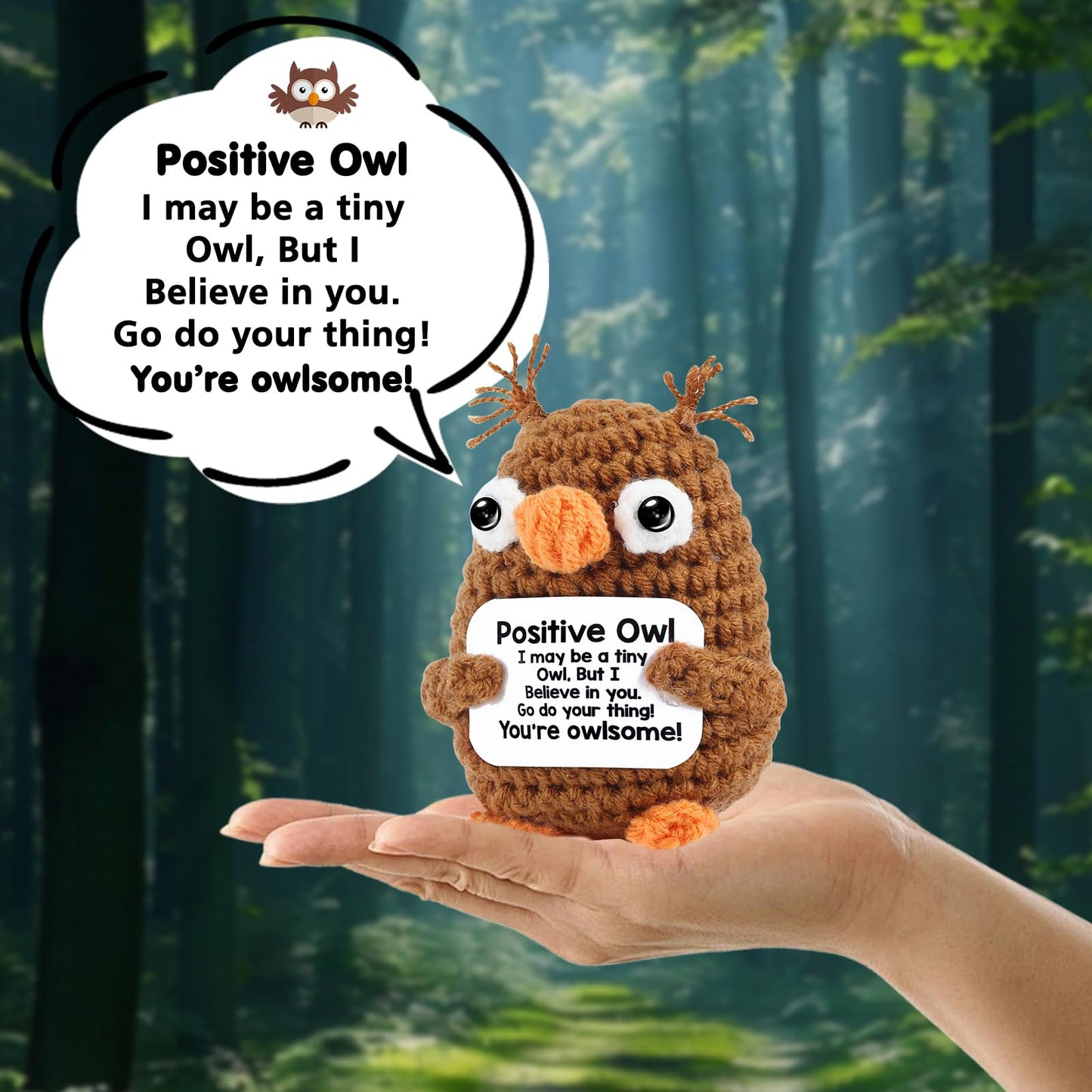 Lestp Funny Gifts Women Positive Owl Emotional Support Crochet Nuggets Pickle Plush Partner Cute Birthday Gift Gag Metal Health