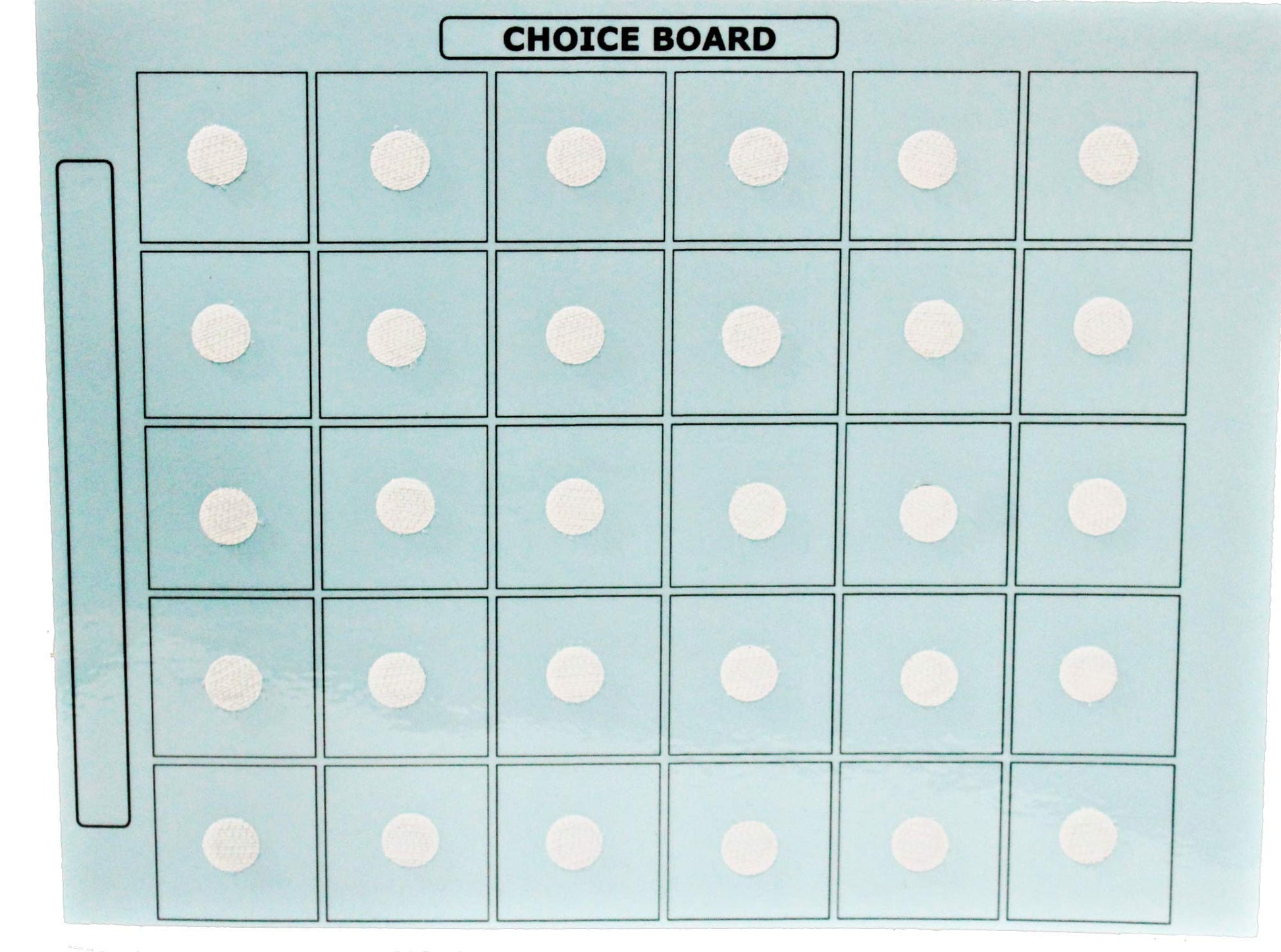Smile4Autsim Visual Activity Choice Laminated Board With 30 1/2 Hook Coin Great For Loose Pcs Flash Cards. (Blue, 8X11 Sheet (