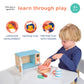 Mentari Toys - Toy Microwave - 9Pc Wooden Microwave Set With Pretend Play Food - Kids Role Play Kitchen Accessories - Improve So