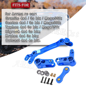ARRCat Upgrades Parts Aluminum Steering Parts Set for 1/10 Arrma Granite 4X4 3S BLX,Senton 4X4 3S BLX/Big Rock 4X4/Typhon 4X4 3S