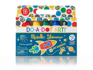 Kids Washable Dot Art Markers - New Metallic Shimmer Paint Daubers Non-Toxic For Children, Toddlers Preschool and Kindergarten T