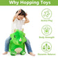 iPlay, iLearn Bouncy Pals Dinosaur Hopper Toy - Large Green Plush Triceratops for Kids, Perfect Outdoor Gift for Toddlers 2-6 Years