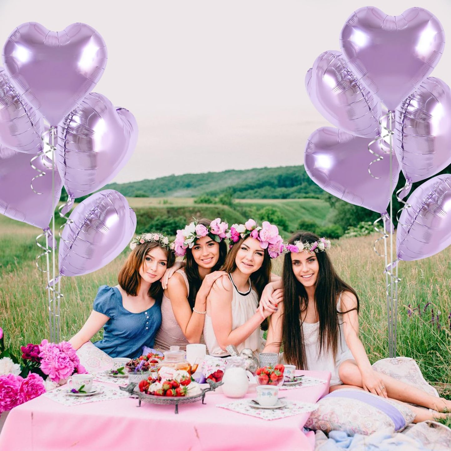 TONIFUL 30Pcs 18 Inch Purple Heart Balloons Purple Heart Shape Foil Mylar Balloons Decoration for Birthday Valentines Day Weddi