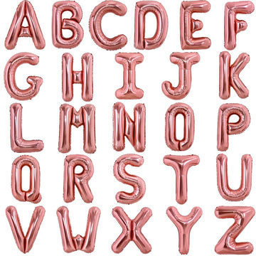 Toniful 52 Pieces 16 Inch Rose Gold Letter A-Z Balloons,Custom Phrase Mylar Foil Alphabet Letter Diy Personalized Phrase Banner