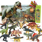 Oenux Dinosaur Toys With Interactive Sound Book For Kids 3-5, Dinosaur Book With Sound &12 Toy Dinosaurs Figures, Toddler Dinosaur Learning Toys For Boy, Dinosaur Present For Boys Girl Age 4-7