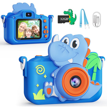 Kokodi Kids Camera Toy Digital Camera For Kids, Dinosaurs Birthday Gifts For Boys Age 3-12, 1080P Hd Video Camera For Toddler, C
