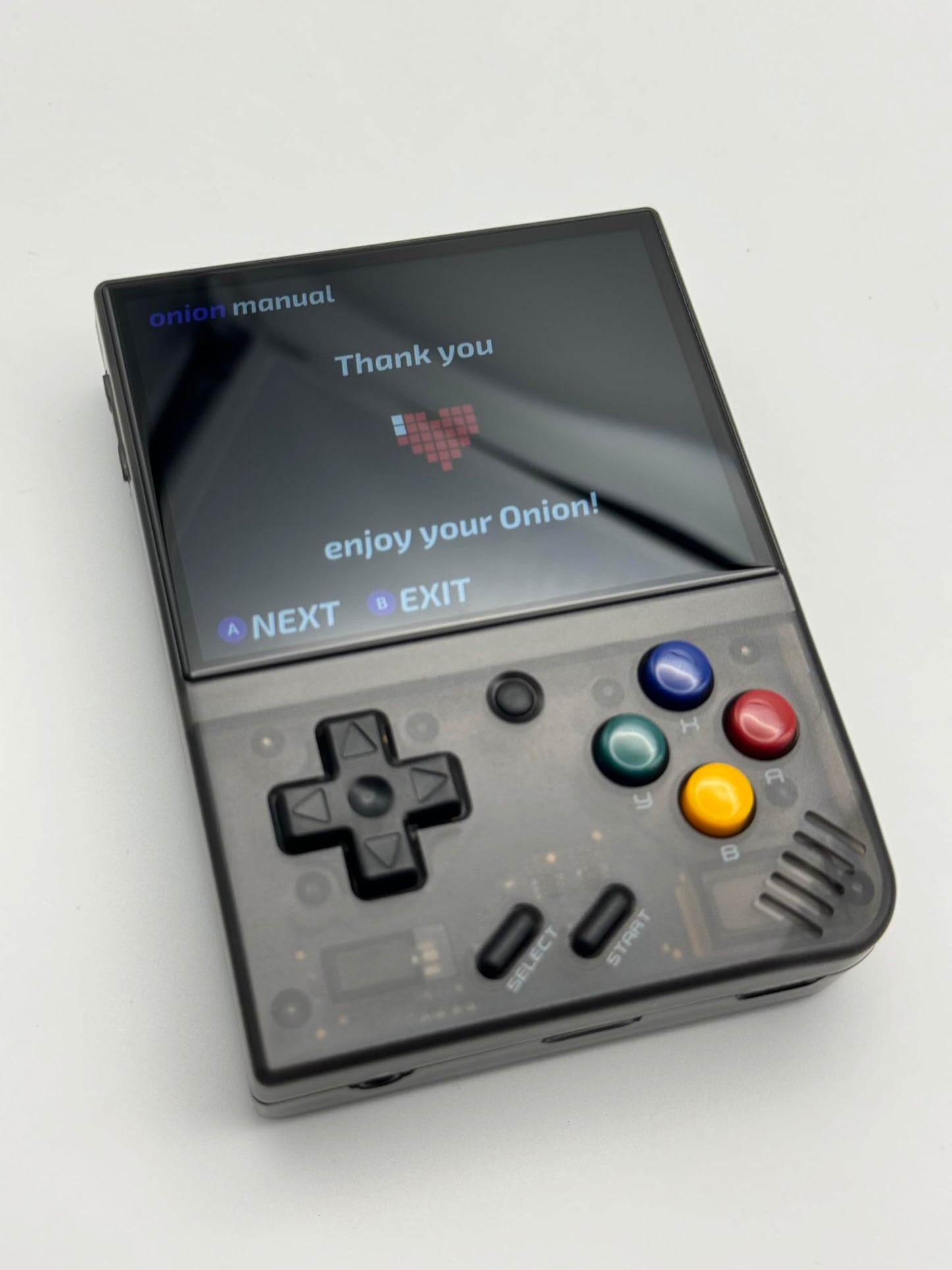Marryoo MIYOO Mini Plus Game Console - 128GB, 3.5" IPS Screen, Onion OS, Black Transparent