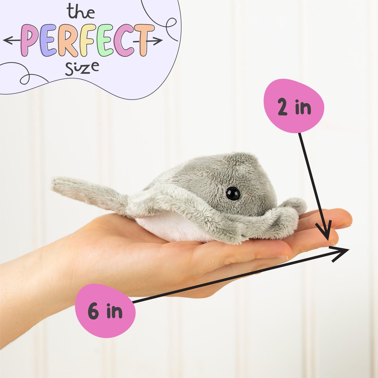 Forest & Twelfth Mini Plush Stingray Toy, 4-Inch Stuffed Animal, Ocean Party Favor, Goody Bag Prize