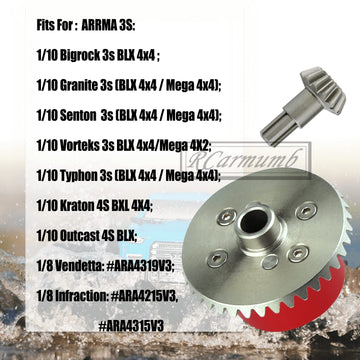 Rcarmumb Upgrades Part for 1/10 Arrma Granite/Senton/Vorteks/Big Rock 3S BLX,1/10 Outcast/Kraton 4S BLX 4X4,1/8 Vendetta/Typhon