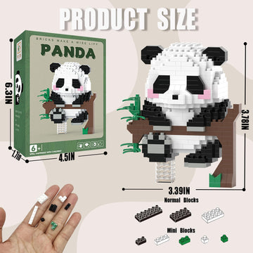 Mjddja Mini Building Blocks- Hanging Panda, Party Favors- Micro Blocks Panda Toy For Kids 6 7 8 9 10+, Mini Blocks Building Sets