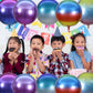10 Pcs 22 Inch Gradient Balloons, Purple Party Decorations 4D Mylar Foil Rainbow Balloons Round Sphere Foil Balloon, Great For B