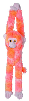 WILD REPUBLIC Hanging Monkey Plush Toy, Pink 20" Stuffed Animal, Model 23082, Soft Polyester Gift for Kids