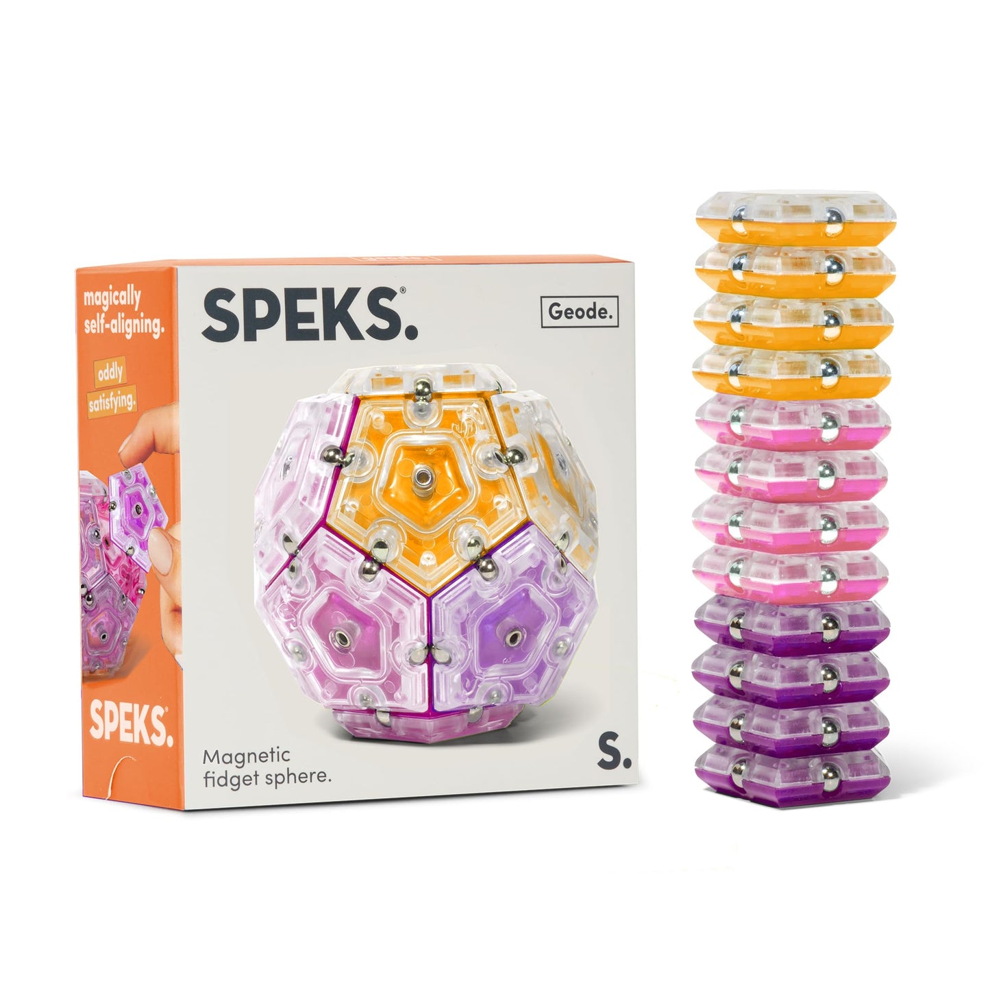 Speks Geode Sphere Magnetic Fidget Toy for mature-themeds | Quiet mature-themed Sensory Toy for Stress Relief & Anxiety  Office Desk Toy & Top Gadget Gift Idea | Warm  12-Piece Set