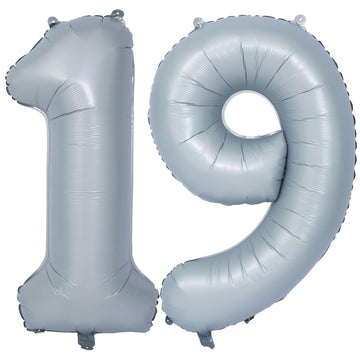 40 In Matte Gray Number Balloons Helium Foil Mylar Balloon Birthday Party Banquet Decoration 19