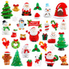DIYDEC 32Pcs Christmas Miniature Figurines, Mini Resin Figurines to Hide Small Resin Santa Claus Snowman Xmas Trees Animals for 
