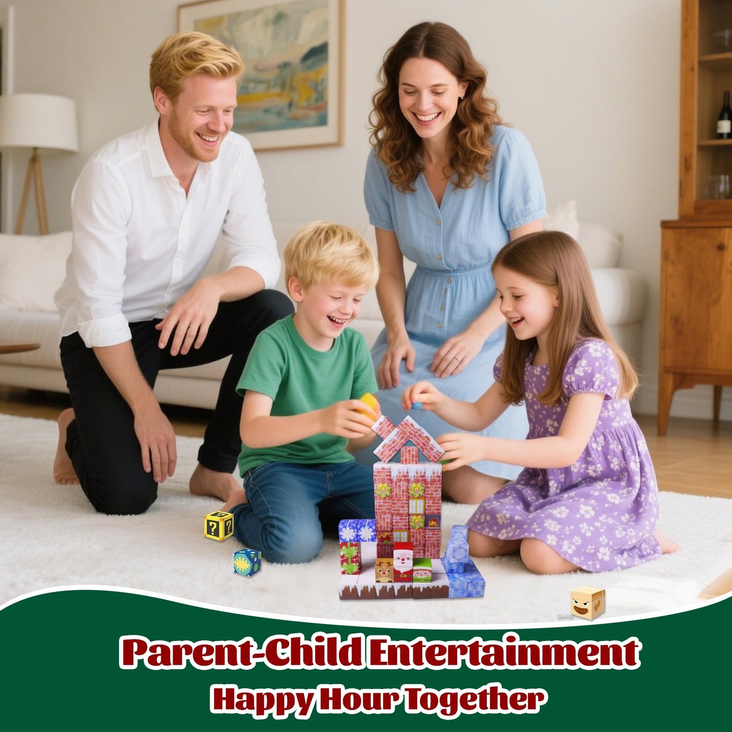 Magnetic Blocks - 150 Pcs Magnets Block 3D Sensory Educational Interactive Building Toy Set For Toddlers Kindergarten Creative S