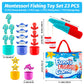Fishing Game Toddler Sensory Toys Montessori Toy for 1-3 Birthday Gift 23pcs Sea Animal Cloth Fish Game for kids 1 Year Old with