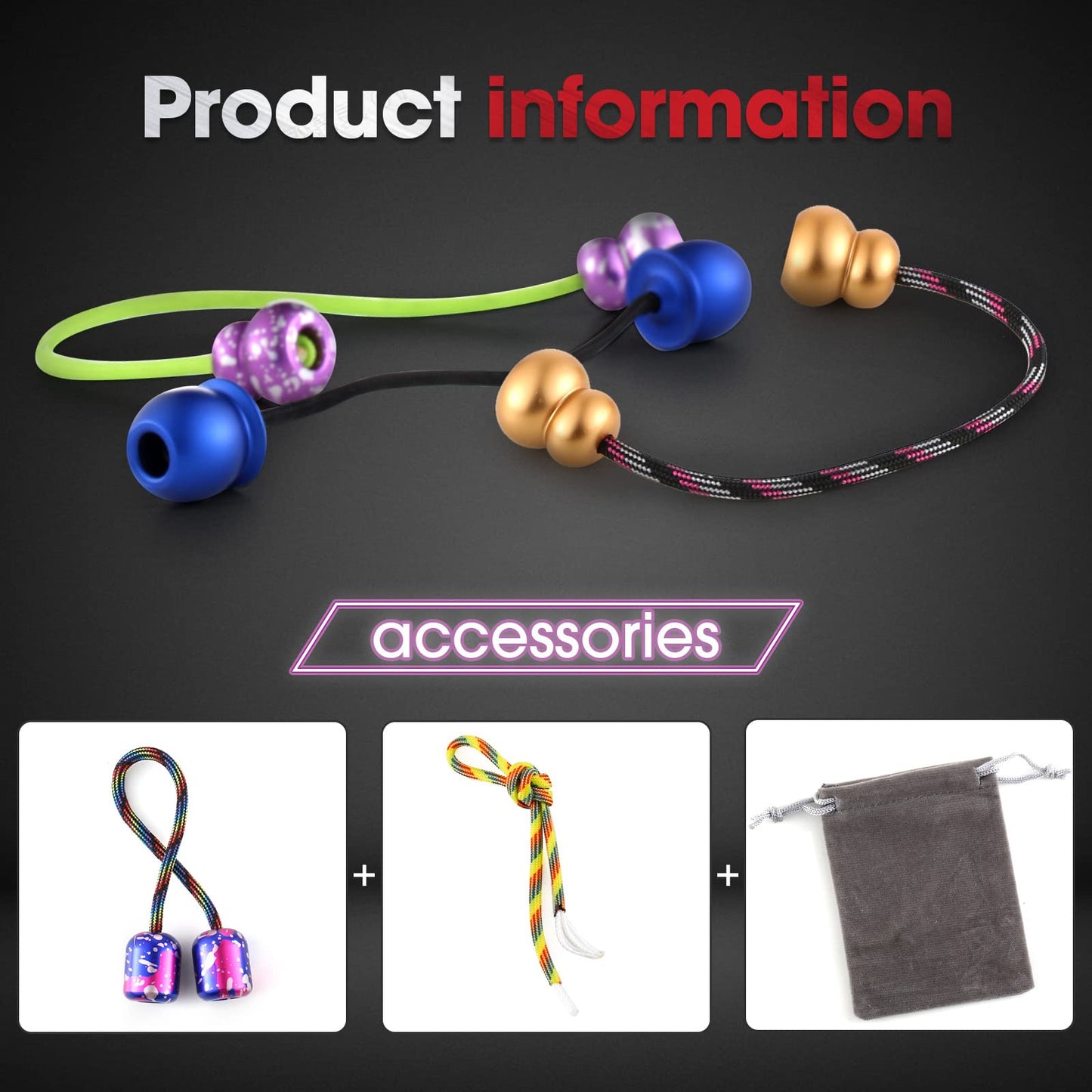 L-Shizuku Begleri Fidget Beads - Worry Fidget Beads Spin & Bump - Made Of Aluminum Alloy - For Men Women Youngs Skill Players Creates A Bit Of Magic For You (Cala-Purple&White)
