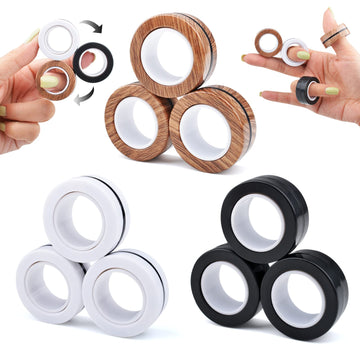 Cevioce 6 Pcs Magnetic Rings Fidget Toys For Teens,Adults & Kids Easter Basket Stuffers For Boys Girls Adhd Autism Anxiety,Coolest Finger Spinner Pack Gifts For 8 9 10 11 12+ Year Old Valentine'S Day