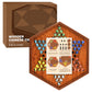 ALANGDUO Large 12.7" Wooden Chinese Checkers Set with 60+12 Glass Marbles, Dual-Sided Storage Drawer - Family Board Game for All Ages