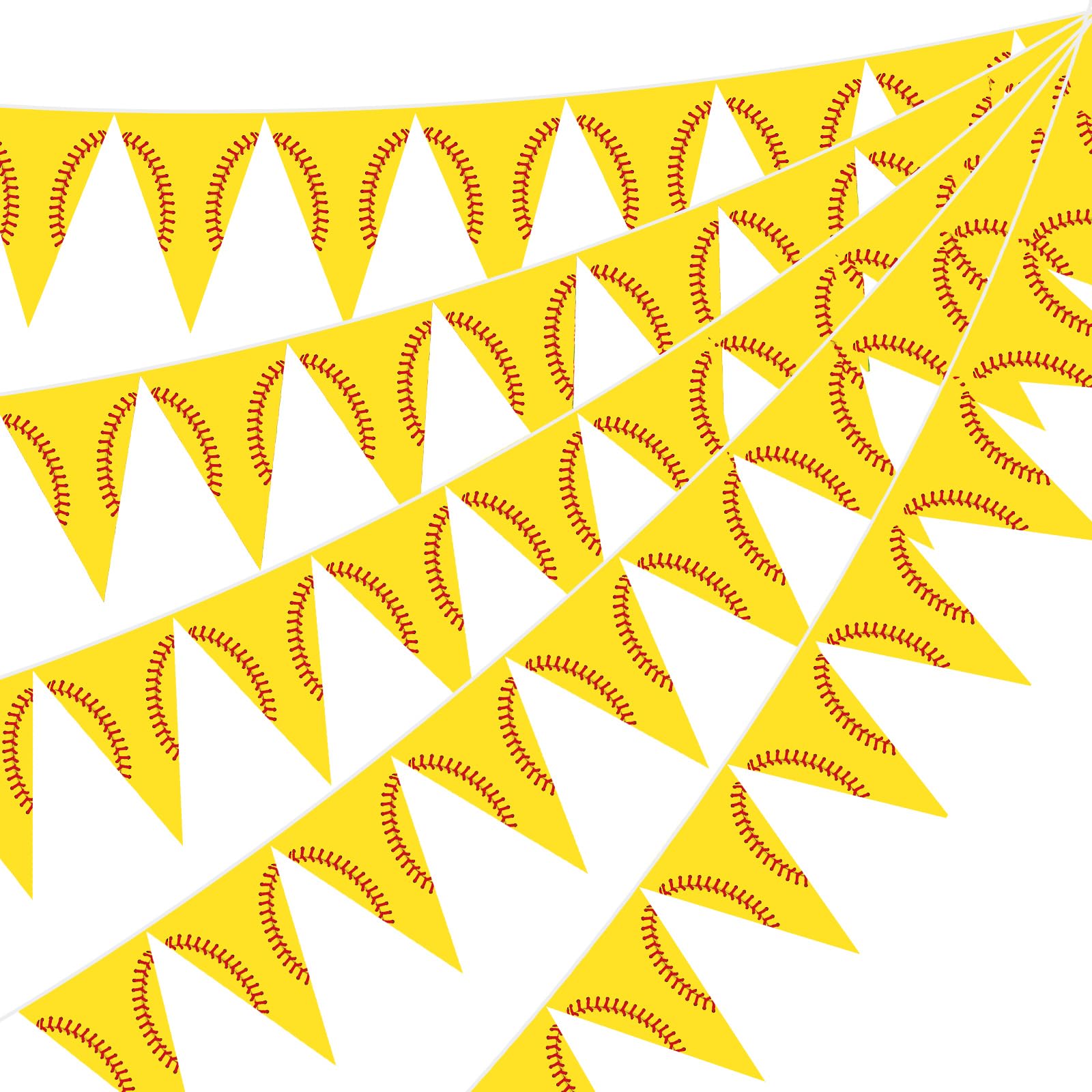 Jetec 5 Pcs 49 Ft Softball Party Decorations Pennant Banner Pre-Assembled Sport Triangle Flag Bunting Garland for Softball Birth