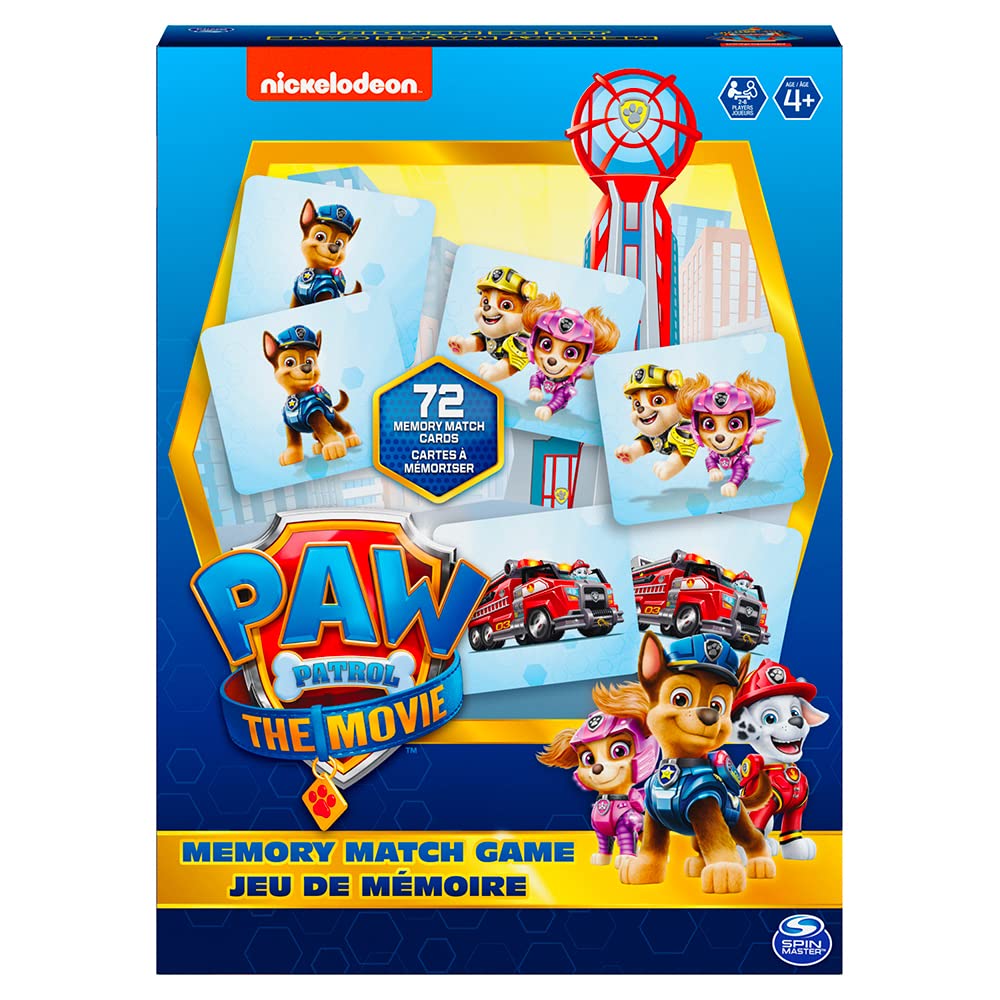Paw Patrol Memory Matching Game for Kids - Fun Cardstock Game for Ages 4+ - Chase, Rubble, Rocky, Skye & More