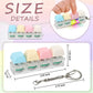 COZYMATE Keyboard Fidget Toys - LED Light Keychain, 4 in 1, Sky Blue, Light Yellow, Pink, Beige - Sensory Fun for Anxiety Decompression