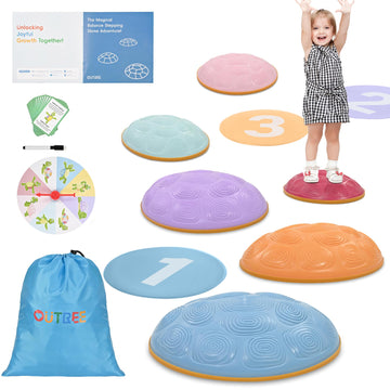 Outree Stepping Stones For Kids, 6 Pcs Balance Training And Sensory Coordination Turtle Stepping Stones For Obstacle Course,Non-