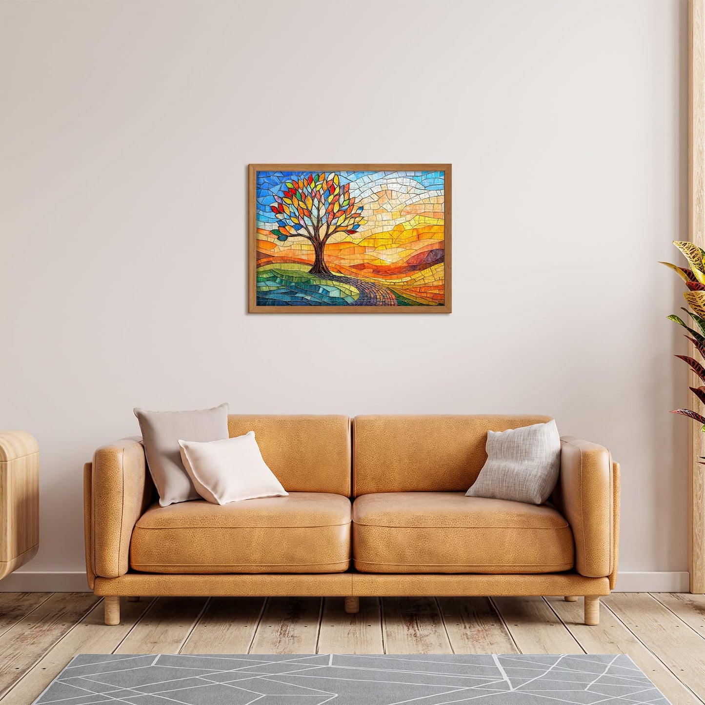 Colorful Stained Glass Tree of Life Puzzle - 1000 Pieces Jigsaw Puzzle for Adults - Challenging and Unique (19.7x27.6 in)
