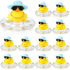 Sotiff Mini Rubber Ducks Bulk For Kids Children Cute Yellow Duck Toy For Dashboard Of Car Bathtub Ornaments With Sunglasses Swim Ring Mini Hat Necklace And For Baby Shower(12 Sets,Cute)