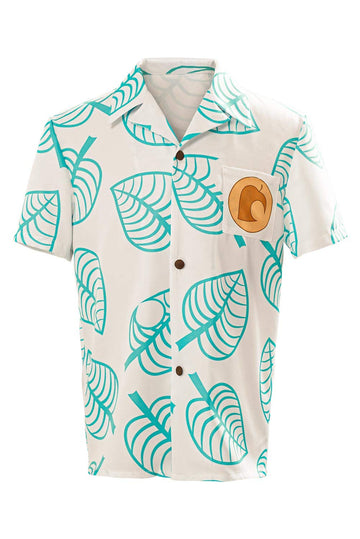 Unisex Animal Nook Tom Shirt Cosplay Costume Short Sleeve Button Up Tops,Mens,Large