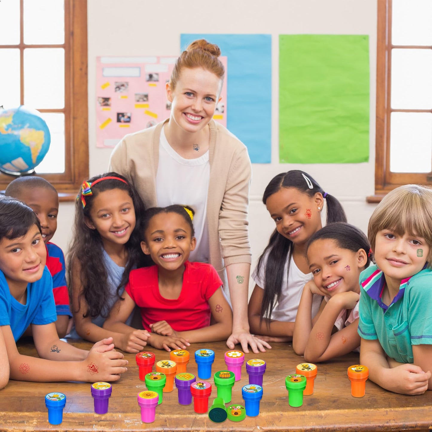 Cinrobiye 24 PCS Bee Stampers for Kids