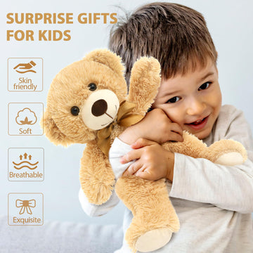 Morismos Teddy Bears Bulk, 6 Packs Bulk Teddy Bear Stuffed Animals 14 Inch, Soft Bears Plush For Baby Shower, Kids, Brown, Dark Brown