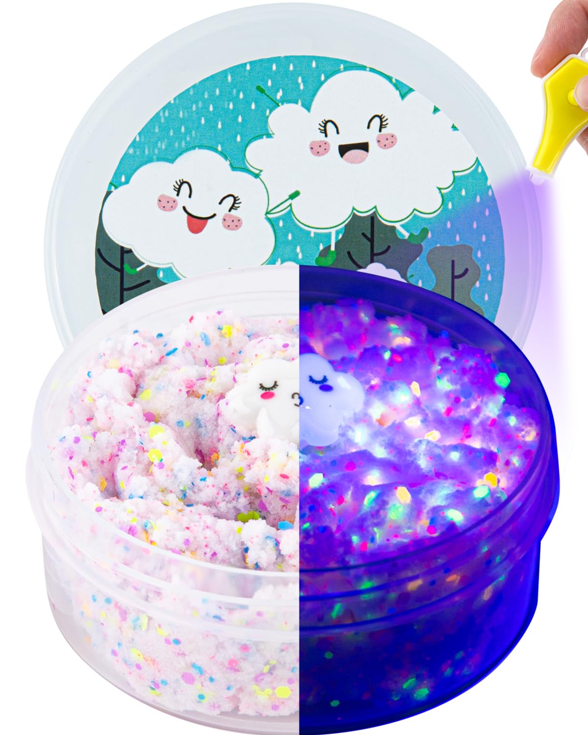 Cloud Slime, Glow In The Dark Slime Includes Glowing Slices, Slime Party Favors For Kids, Slime Sensory Toys, Birthday Hallowmas