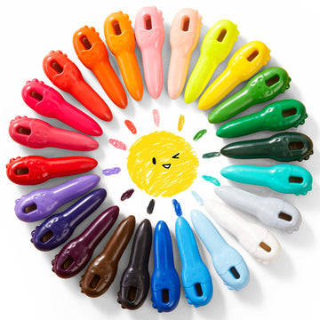Mess Free Crayons For Toddlers, 24 Colors Washable Jumbo Crayons With 108 Free Coloring Books Pdf Pages, Big Large Baby Crayons For Kids Ages1-3,2-4,4-8 Keep Kids Busy Coloring Art Supplies