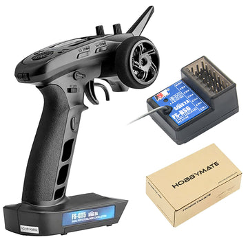 HOBBYMATE Flysky FS GT5 RC Transmitter with FS BS6 Gyro Receiver, 2.4Ghz 6 Channels RC Car Radio Transmitter and Receiver [F.Saf