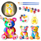 Loungelore Paint Your Own Bear Lamp Kit, Art Supplies Arts and Crafts for Kids Ages 8-12, DIY 3D Bear Night-Light, Creativity Pa