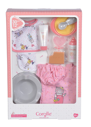 Corolle - Large Accessories Set For Mon Premier Poupon 12' Baby Dolls, 11-Piece Set Includes Bottle, Bib, Diaper, Potty, Pacifier, Tote Bag And More