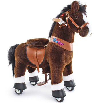 Ponycycle Horse Ride On Toy For Toddlers Boy Toys Classic Model U (With Brake/ 30' Height/Size 3 For Age 3-5) Giddy Up Riding Horse Rocking Horse Rides Chocolate Brown Ux321
