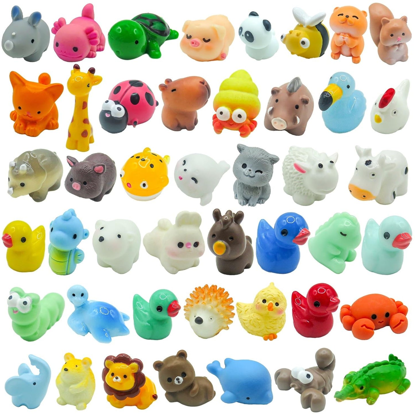 45 Pcs Mini Resin Animals Tiny Animals Mini Ducks Garden Decor 45 Styles Tiny Resin Miniature Figurines Bulk For Dollhouse Slime